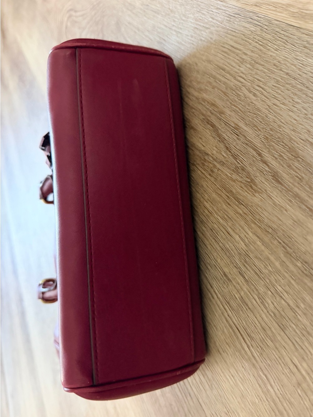 Coach Red Burgundy satchel crossbody shoulder bag with tassel - Picture 6 of 7